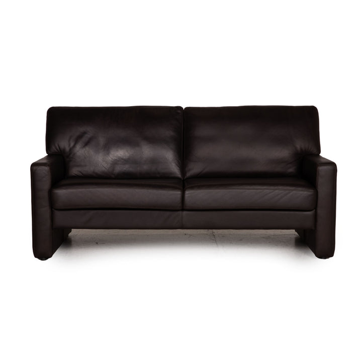 Leather Workshop Leather Sofa Dark Brown Two Seater Couch