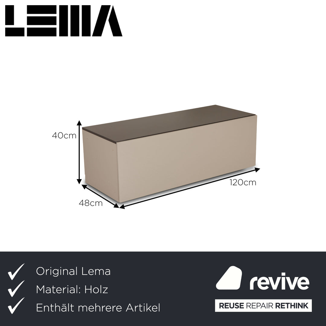 Lema T030 Holz Sideboard Garnitur Creme Multimedia Board