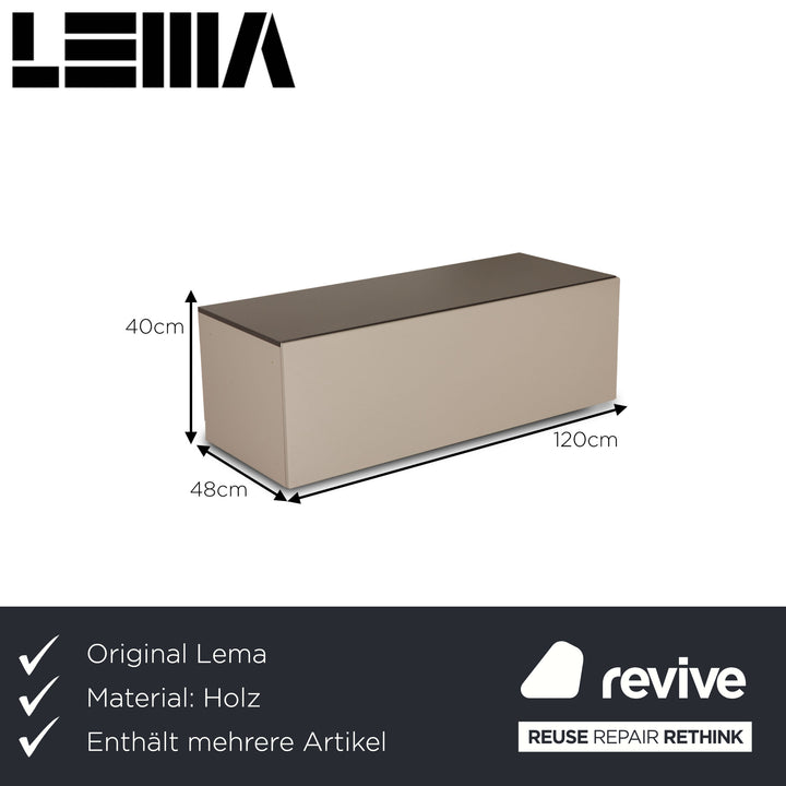 Lema T030 Holz Sideboard Garnitur Creme Multimedia Board