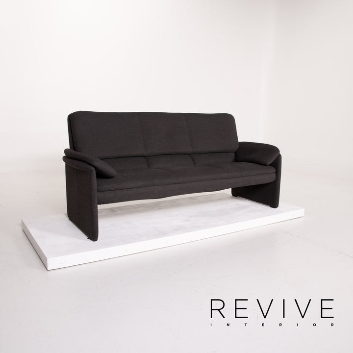 Leolux anthracite fabric sofa three-seater #14048