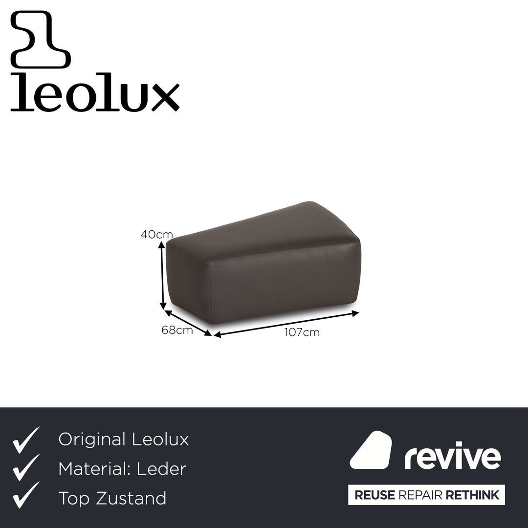 Leolux Archipel Leather Stool Grey