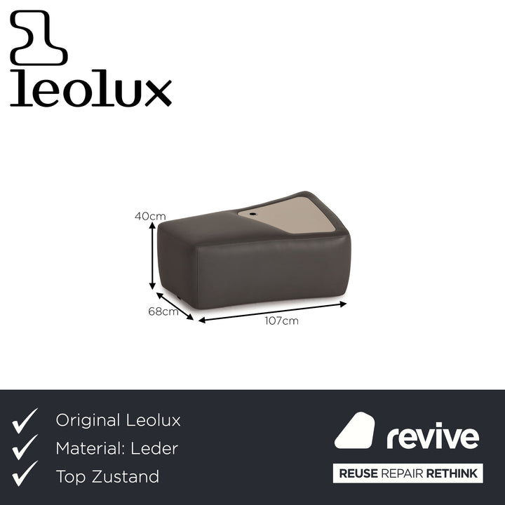 Leolux Archipel Leather Stool Gray Function