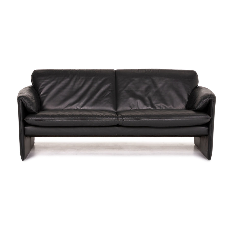 Leolux Bora Leather Anthracite Gray Three Seater Couch #13711