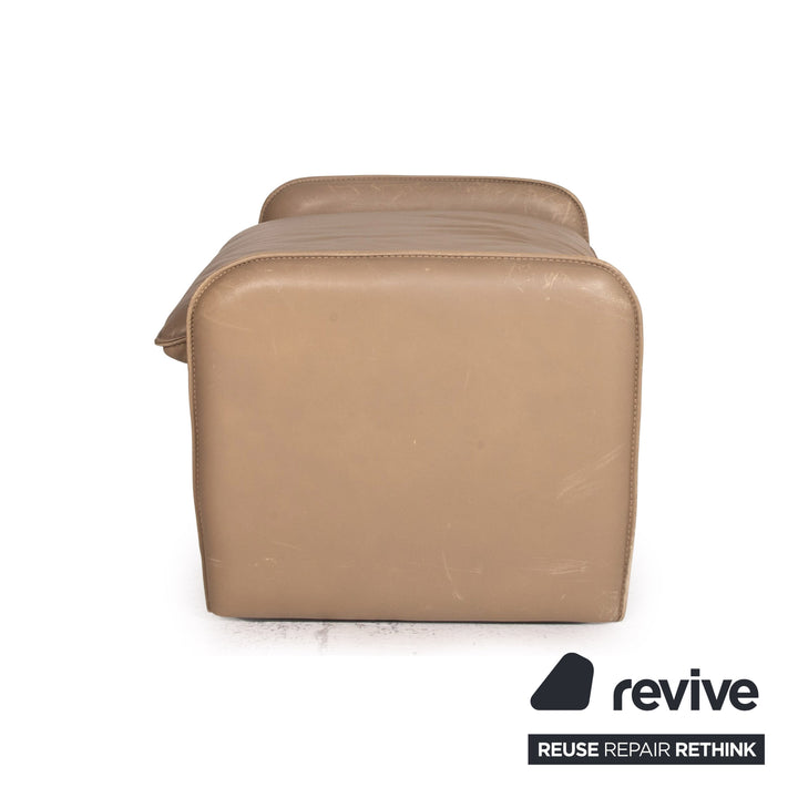 Leolux Bora Leather Stool Brown Gray Outlet