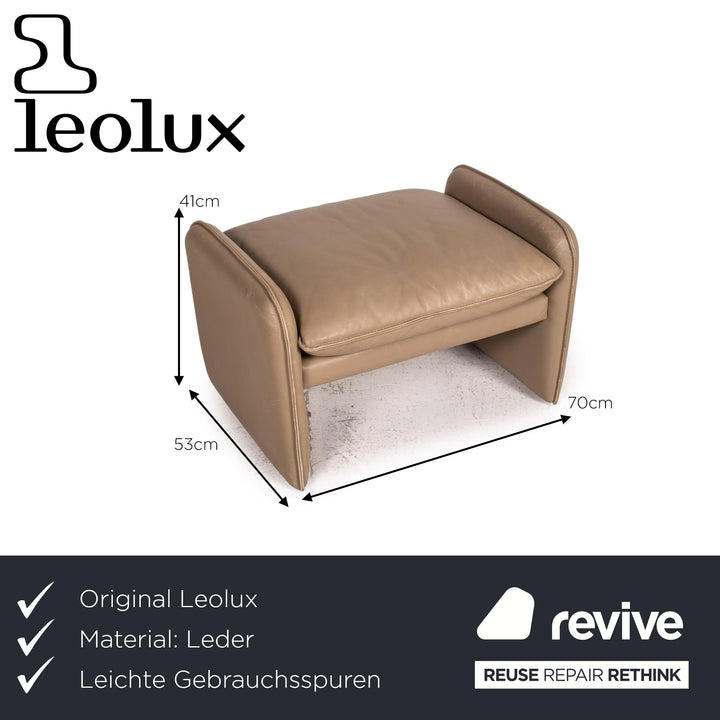 Leolux Bora Leather Stool Brown Gray Outlet