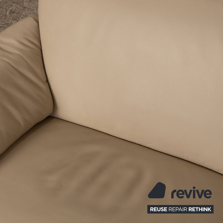 Leolux Bora Leder Zweisitzer Beige Sofa Couch