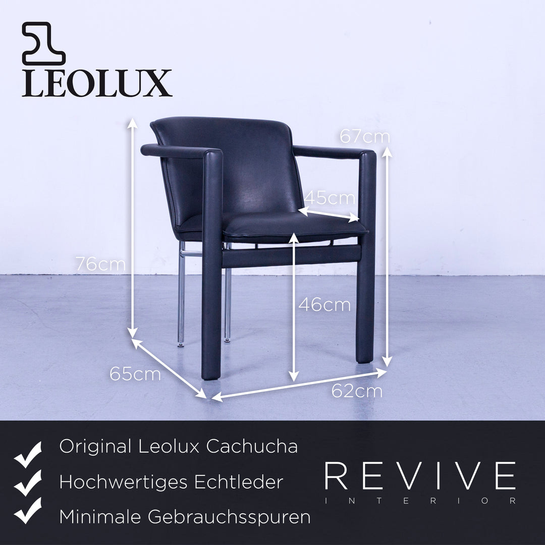 Leolux Cachucha Leder Sessel Anthrazit Grau Einsitzer Stuhl Echtleder #5542