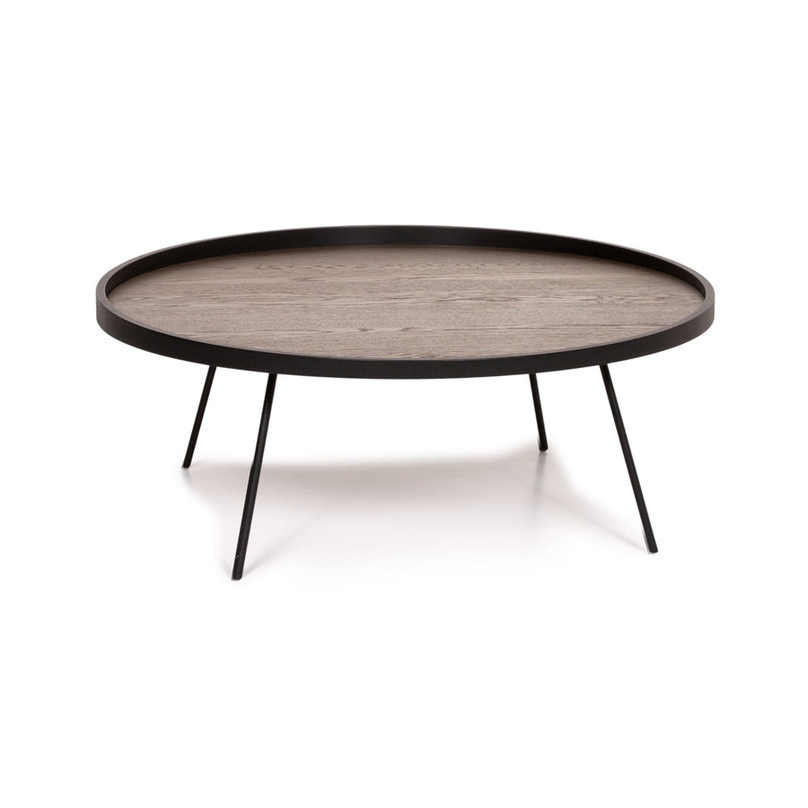 Leolux Canna metal coffee table anthracite brown oak veneer table #13969