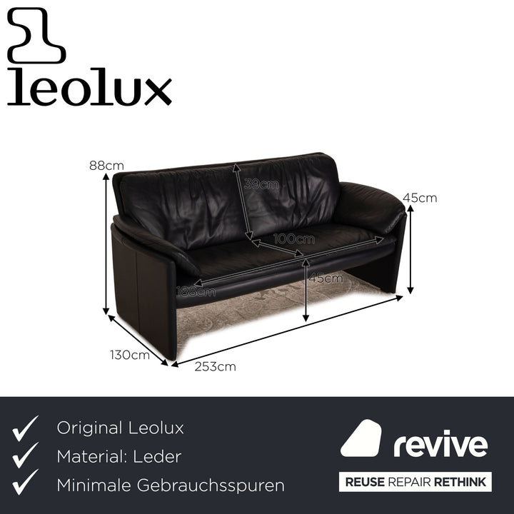 Leolux Catalpa Leather Two Seater Blue Dark Blue Sofa Couch