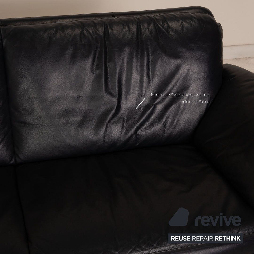 Leolux Catalpa Leder Zweisitzer Blau Dunkelblau Sofa Couch