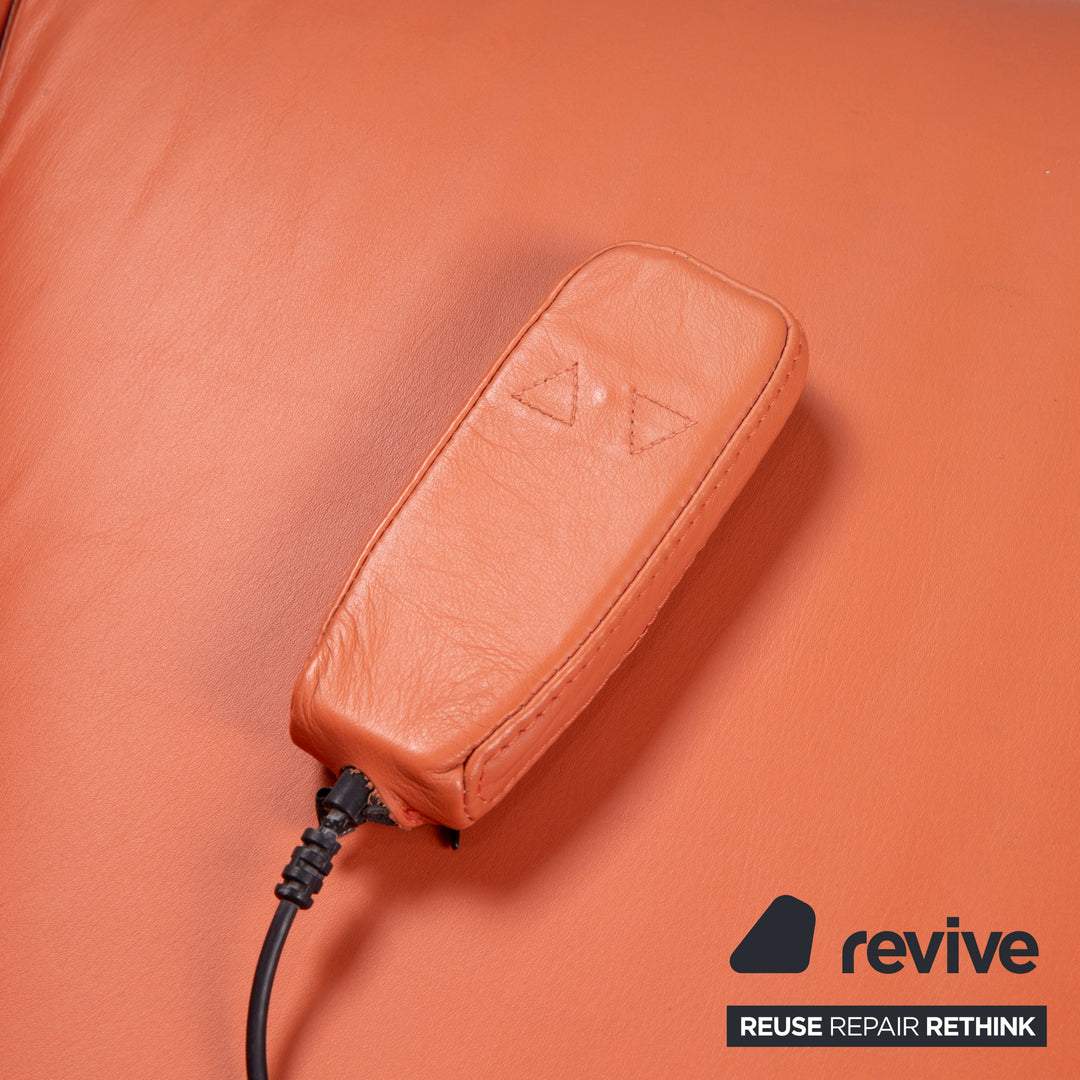 Leolux Danaide Orange leather sofa two seater electric function