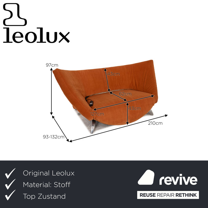Leolux Danaide Stoff Sofa Orange Zweisitzer Orange Funktion Couch Neubezug