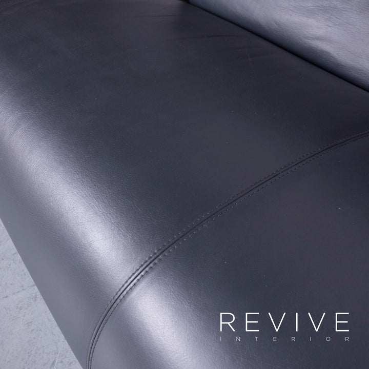 Leolux designer sofa gray anthracite black two-seater genuine leather function modern #4145