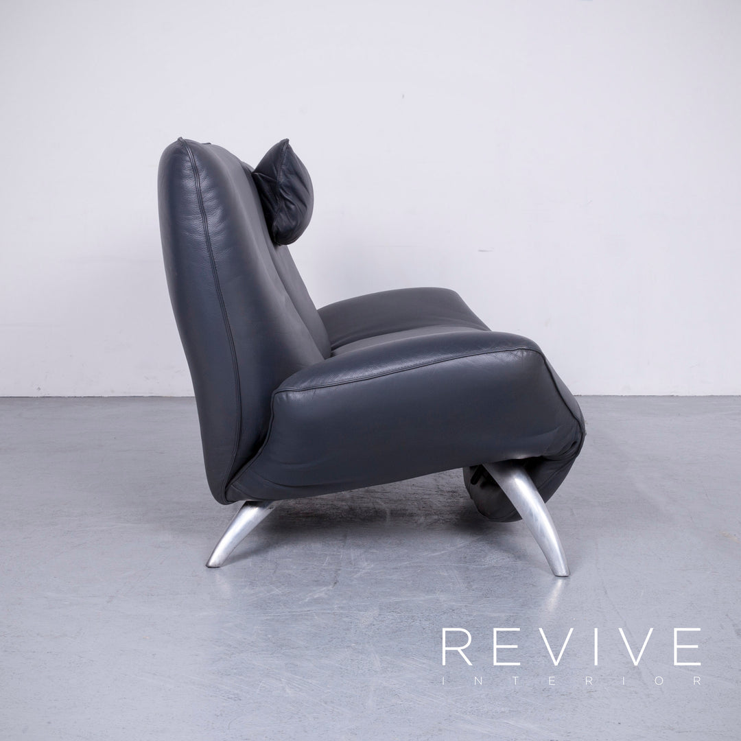 Leolux designer sofa gray anthracite black two-seater genuine leather function modern #4145
