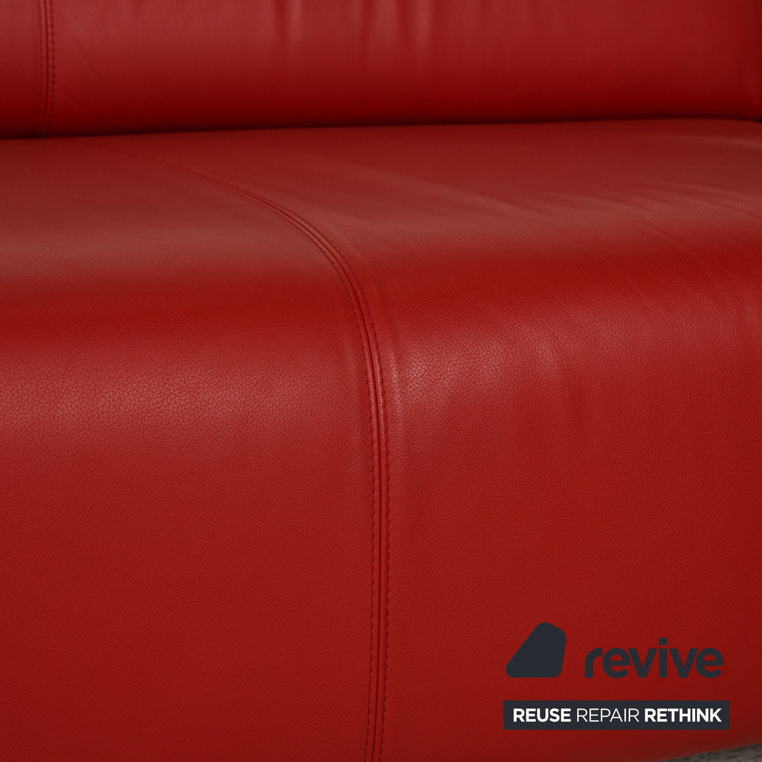 Leolux Faya Lobi Leather Sofa Red Corner Sofa Couch