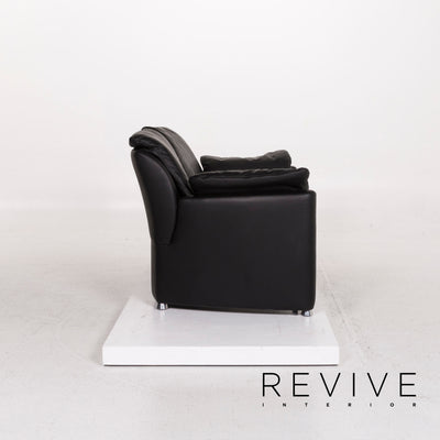 Leolux Fidamigo Leder Sofa Schwarz Zweisitzer Couch #12450