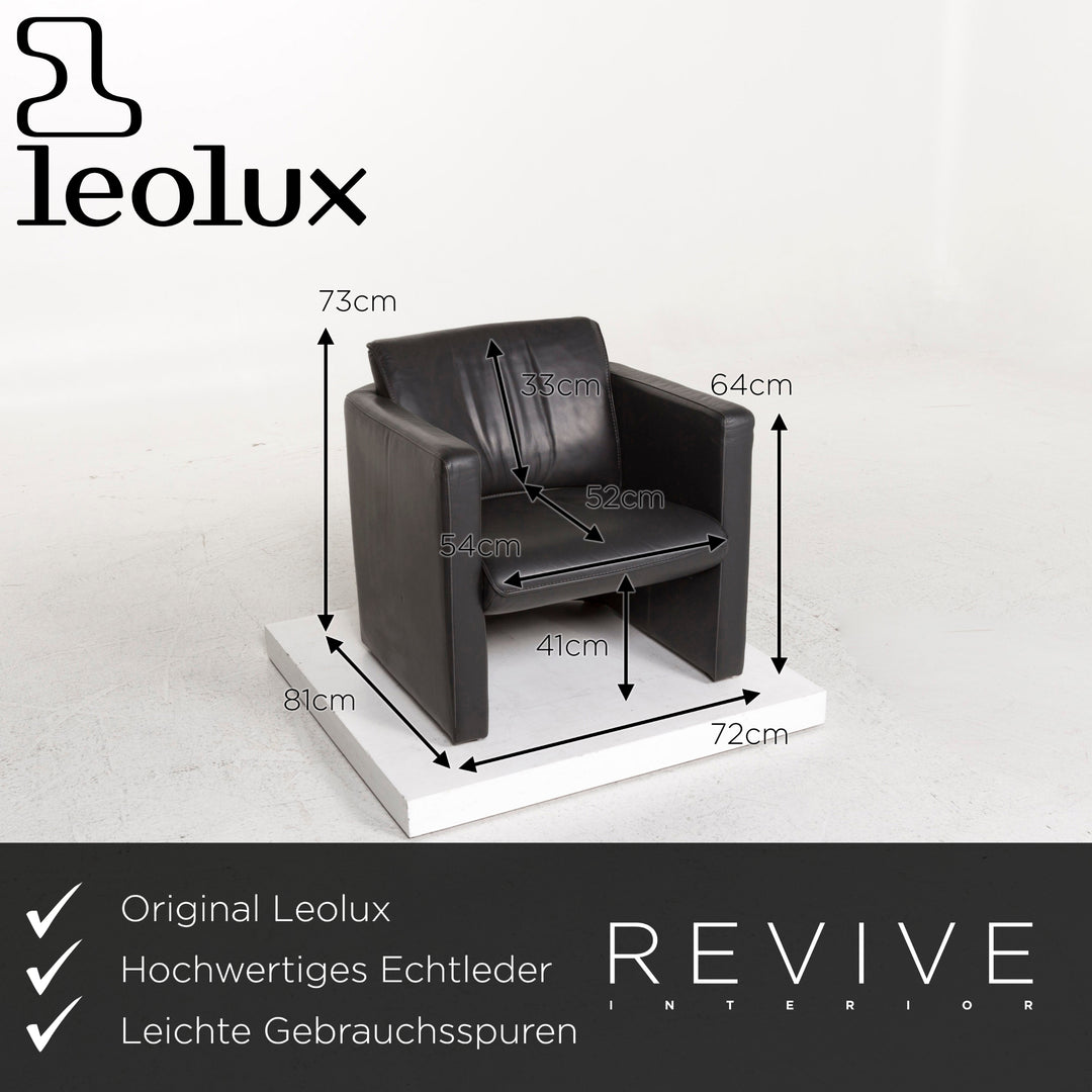 Leolux Fiebo 886 Leather Armchair Anthracite Gray #12922