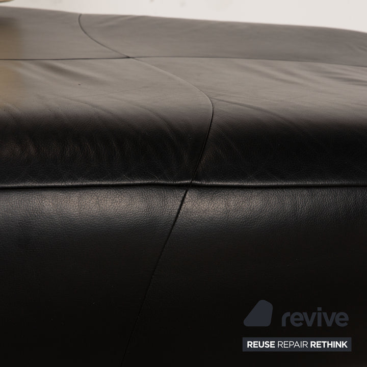 Leolux Kikko Leather Two Seater Black White Sofa Couch