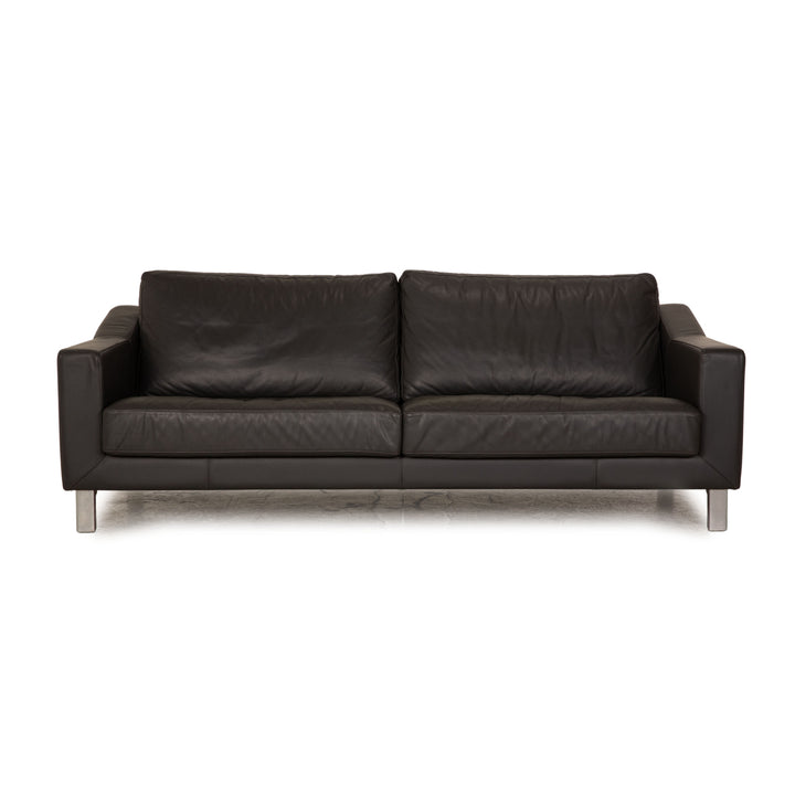 Leolux Leder Dreisitzer Grau Anthrazit Sofa Couch