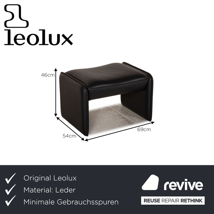 Leolux Leather Stool Black