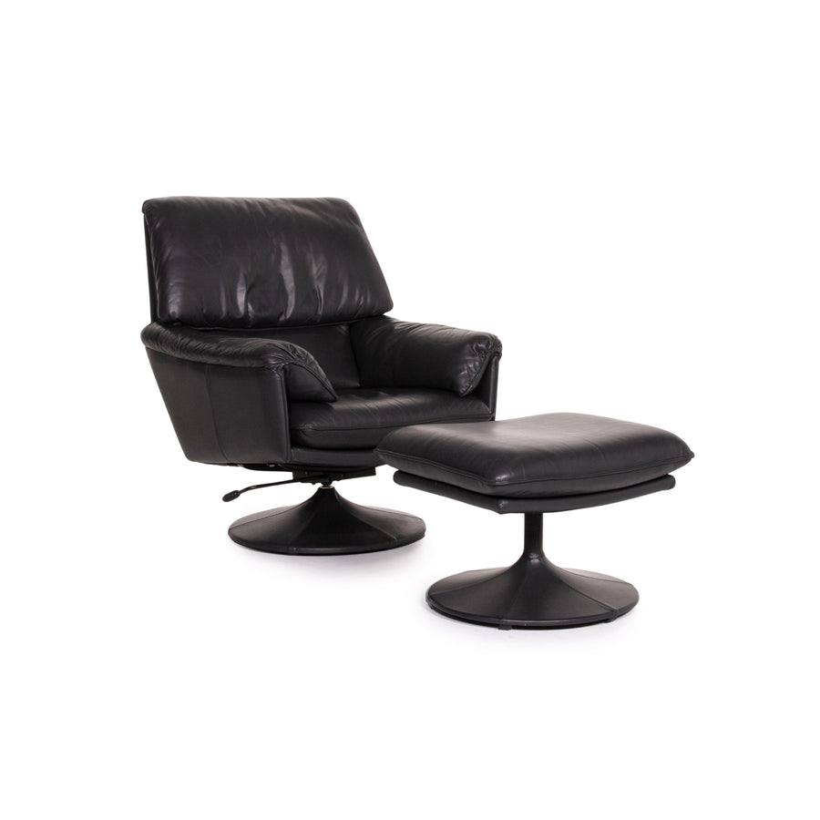 Leolux leather armchair incl. stool black function relax armchair #14731