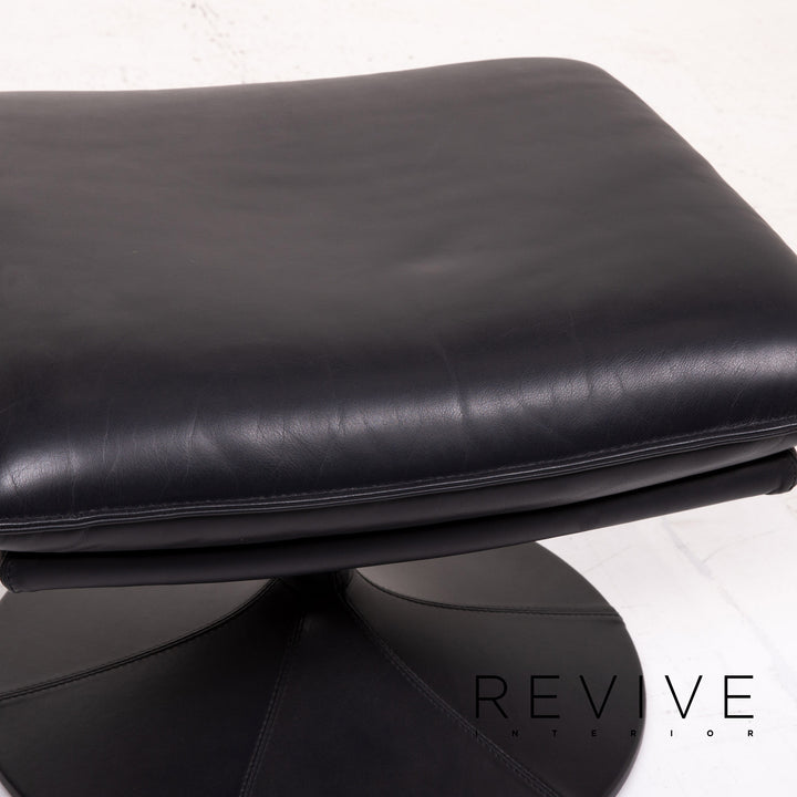 Leolux Leder Sessel inkl. Hocker Schwarz Funktion Relaxsessel #14731