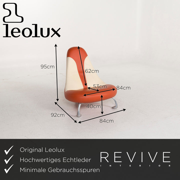 Leolux Leder Sessel Orange #12854