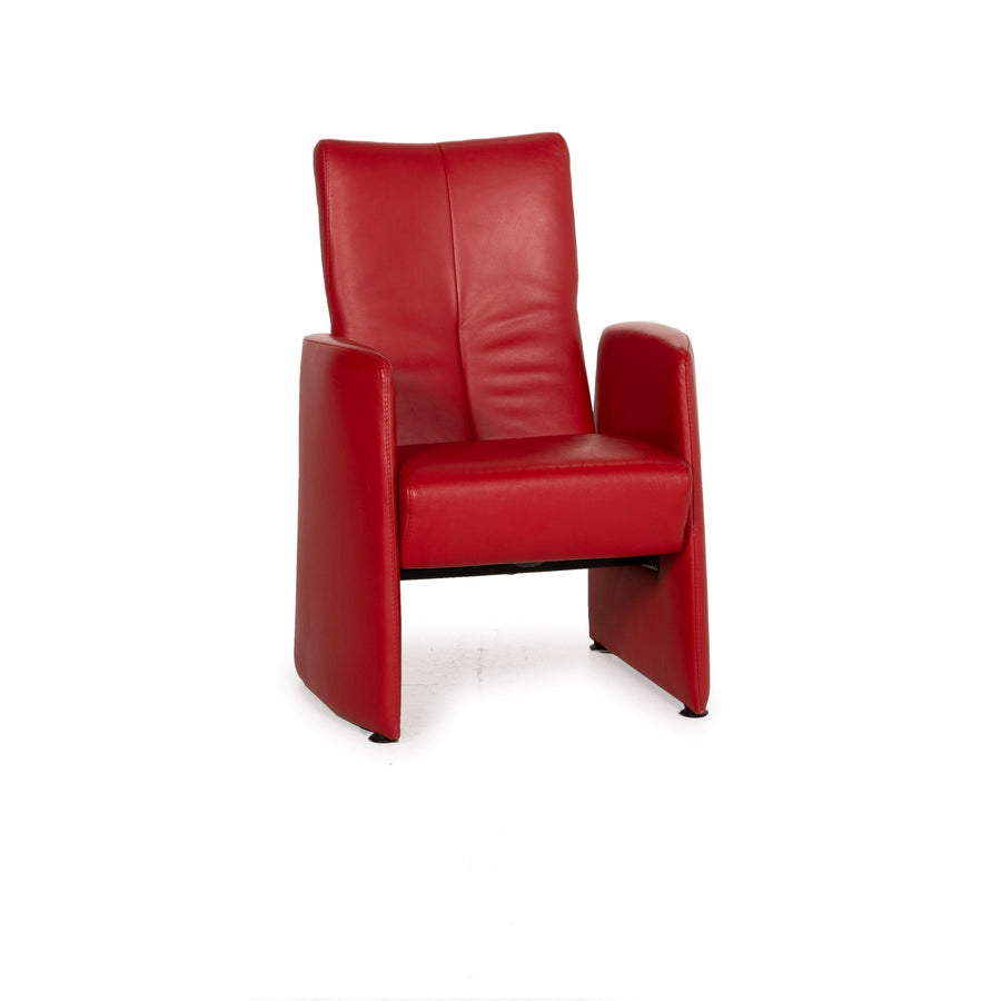 Leolux Leather Armchair Red Relaxation function