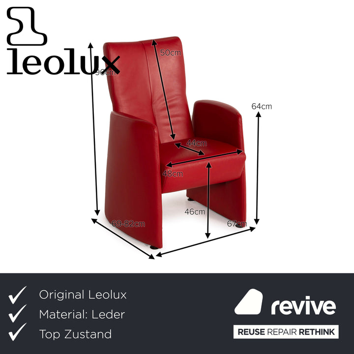 Leolux Leder Sessel Rot Relaxfunktion