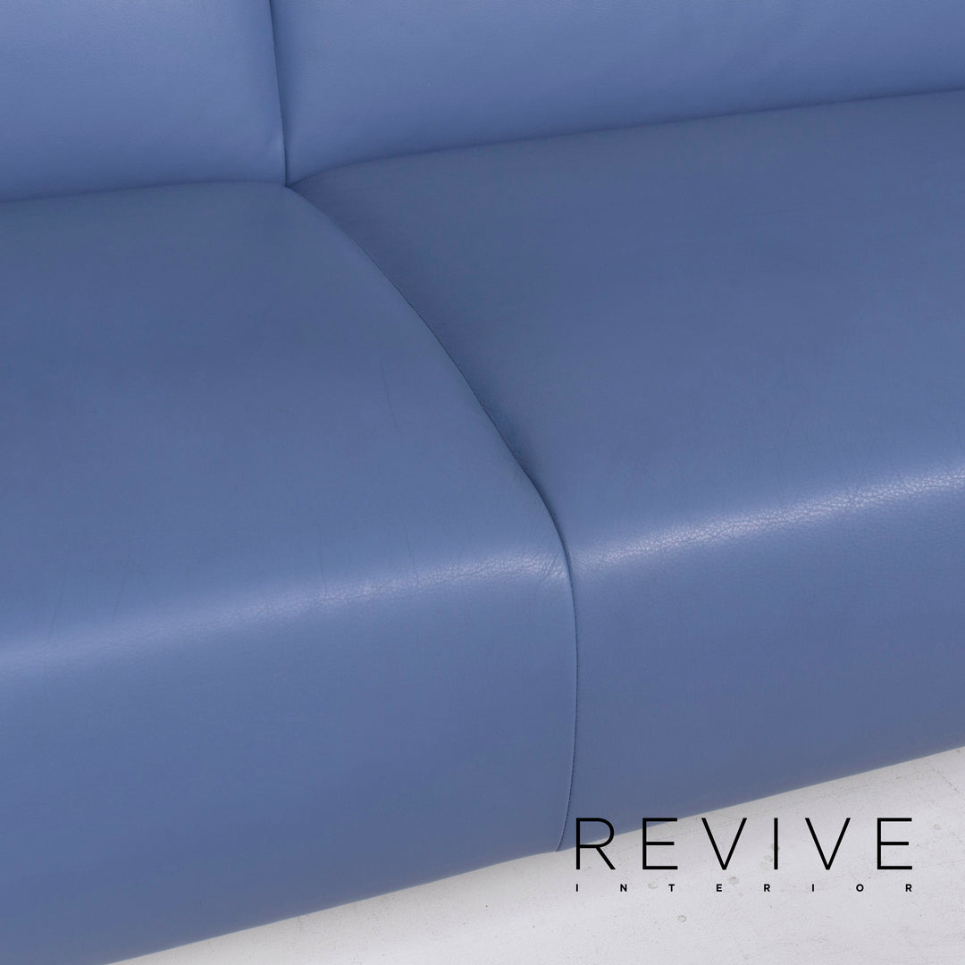Leolux Leder Sofa Blau Zweisitzer Funktion Couch #12985
