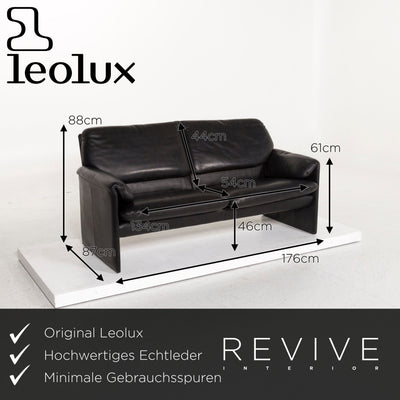 Leolux Leder Sofa Garnitur Schwarz 2x Zweisitzer #12863