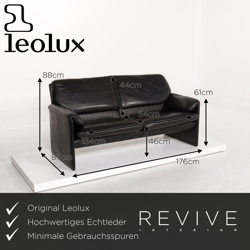 Leolux Leder Sofa Garnitur Schwarz 2x Zweisitzer 