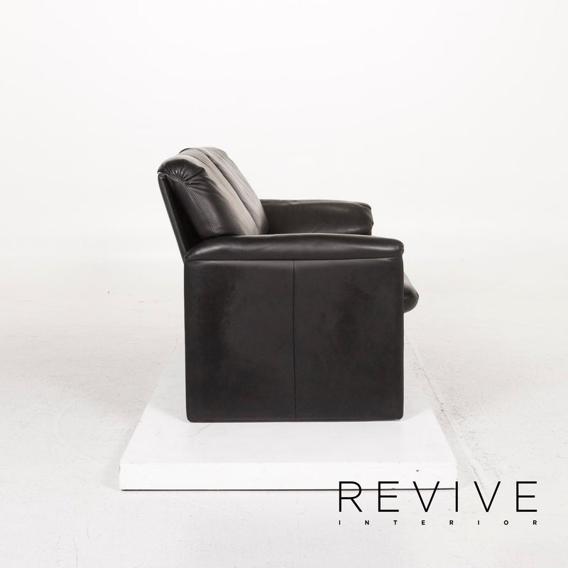Leolux Leder Sofa Garnitur Schwarz 2x Zweisitzer 