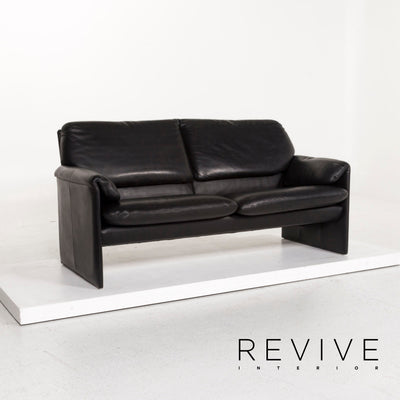 Leolux Leder Sofa Garnitur Schwarz 2x Zweisitzer #12863