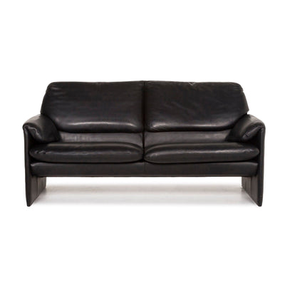Leolux Leder Sofa Schwarz Zweisitzer Couch #12862