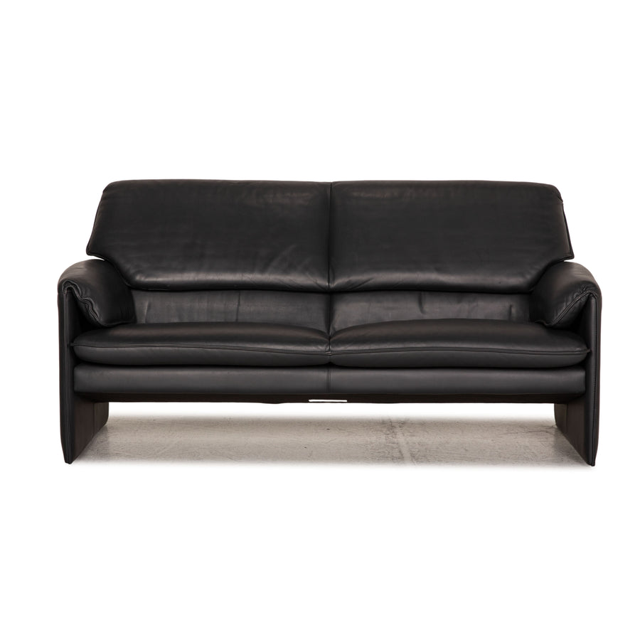 Leolux leather sofa black two-seater couch