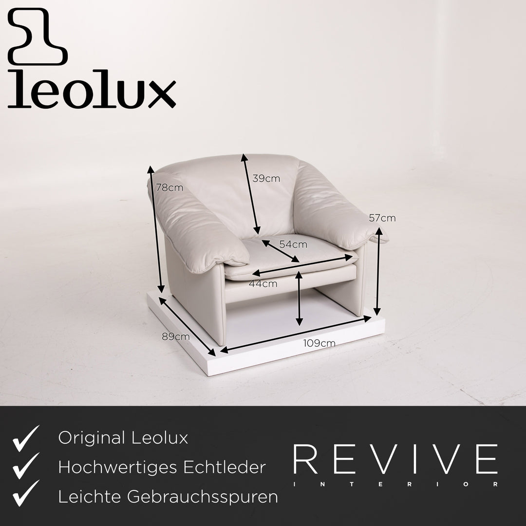 Leolux Mellow-Mink Leder Sessel Grau #14024
