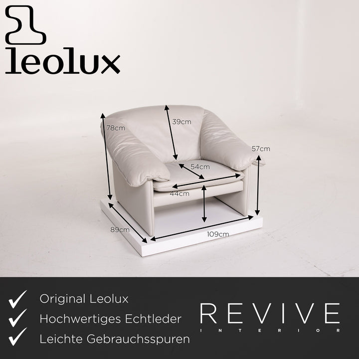Leolux Mellow-Mink Leder Sessel Grau #14024