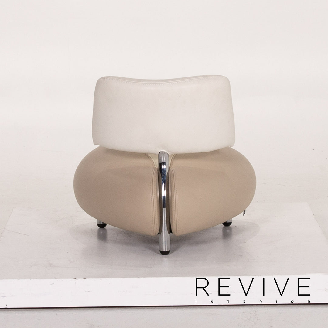 Leolux Pallone Leder Sessel Creme kleine Ausführung #13681