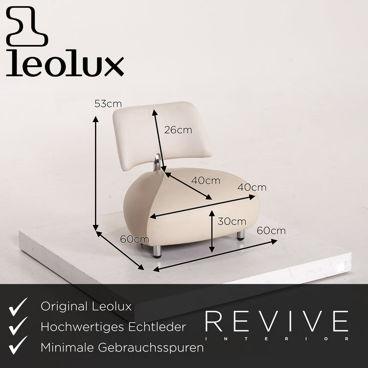 Leolux Pallone Leder Sessel Creme kleine Ausführung #13681