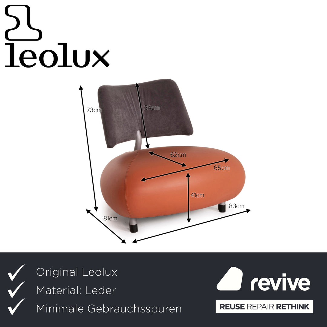 Leolux Pallone leather armchair Orange fabric