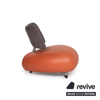Leolux Pallone Leder Sessel Orange Stoff