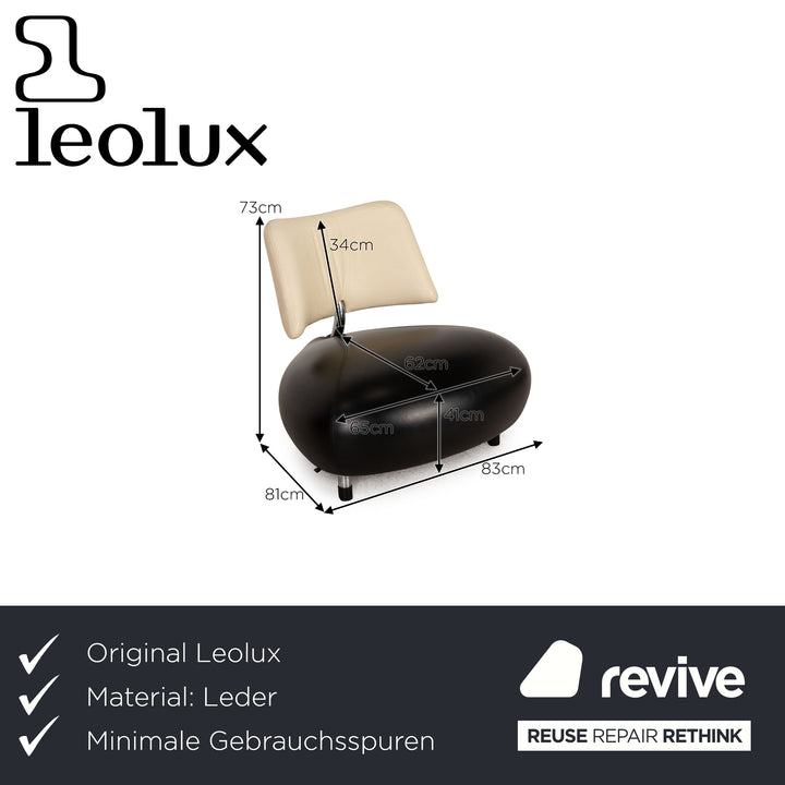 Leolux Pallone Leder Sessel Schwarz Weiß Stuhl