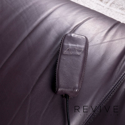 Leolux Panta Rhei Leder Sofa Aubergine Violett Zweisitzer elektrische Funktion Couch