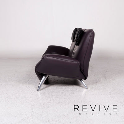 Leolux Panta Rhei Leder Sofa Aubergine Violett Zweisitzer elektrische Funktion Couch