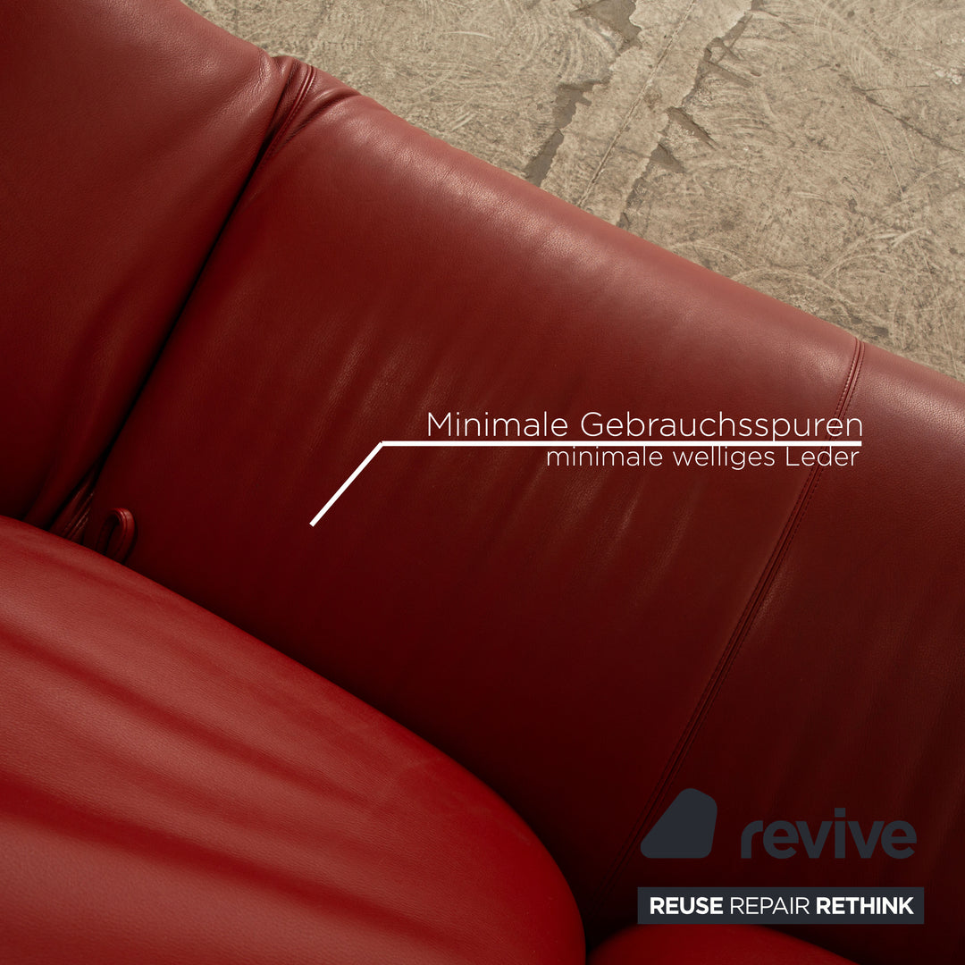 Leolux Panta Rhei Leder Zweisitzer Rot  Sofa Couch elektrische Funktion