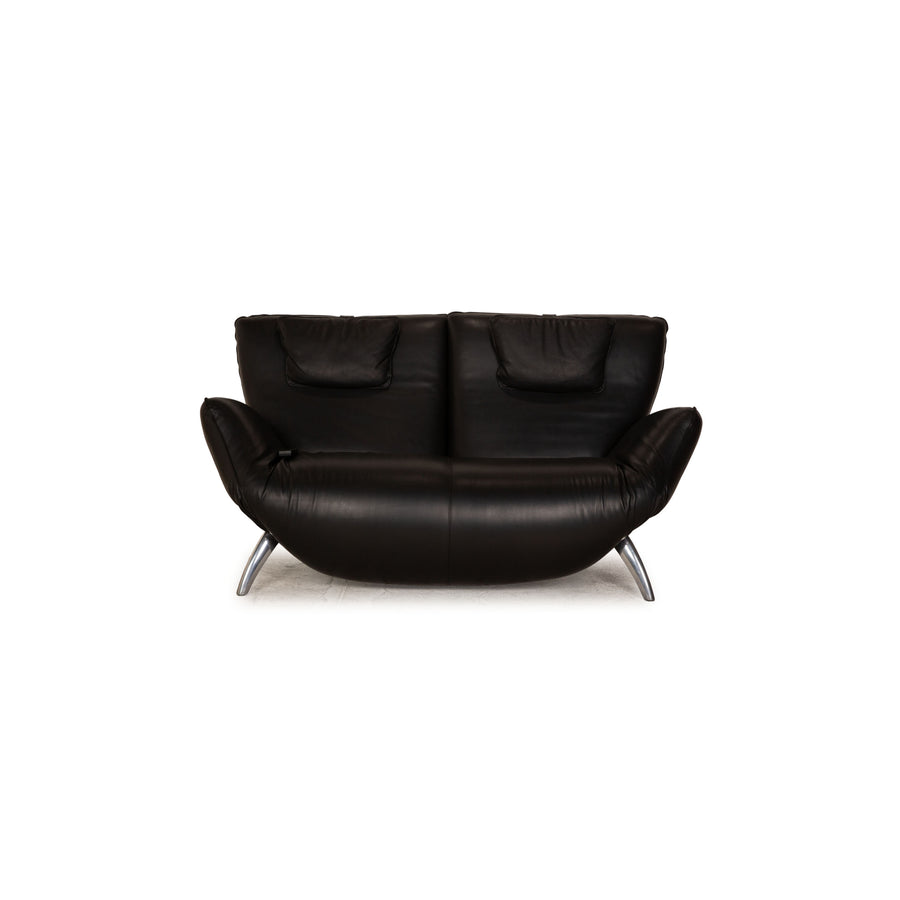 Leolux Panta Rhei Leather Two Seater Black Sofa Couch electric function