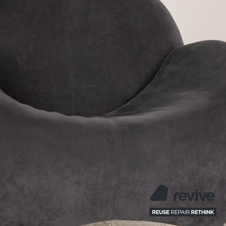 Leolux Papageno Alcantara fabric armchair grey