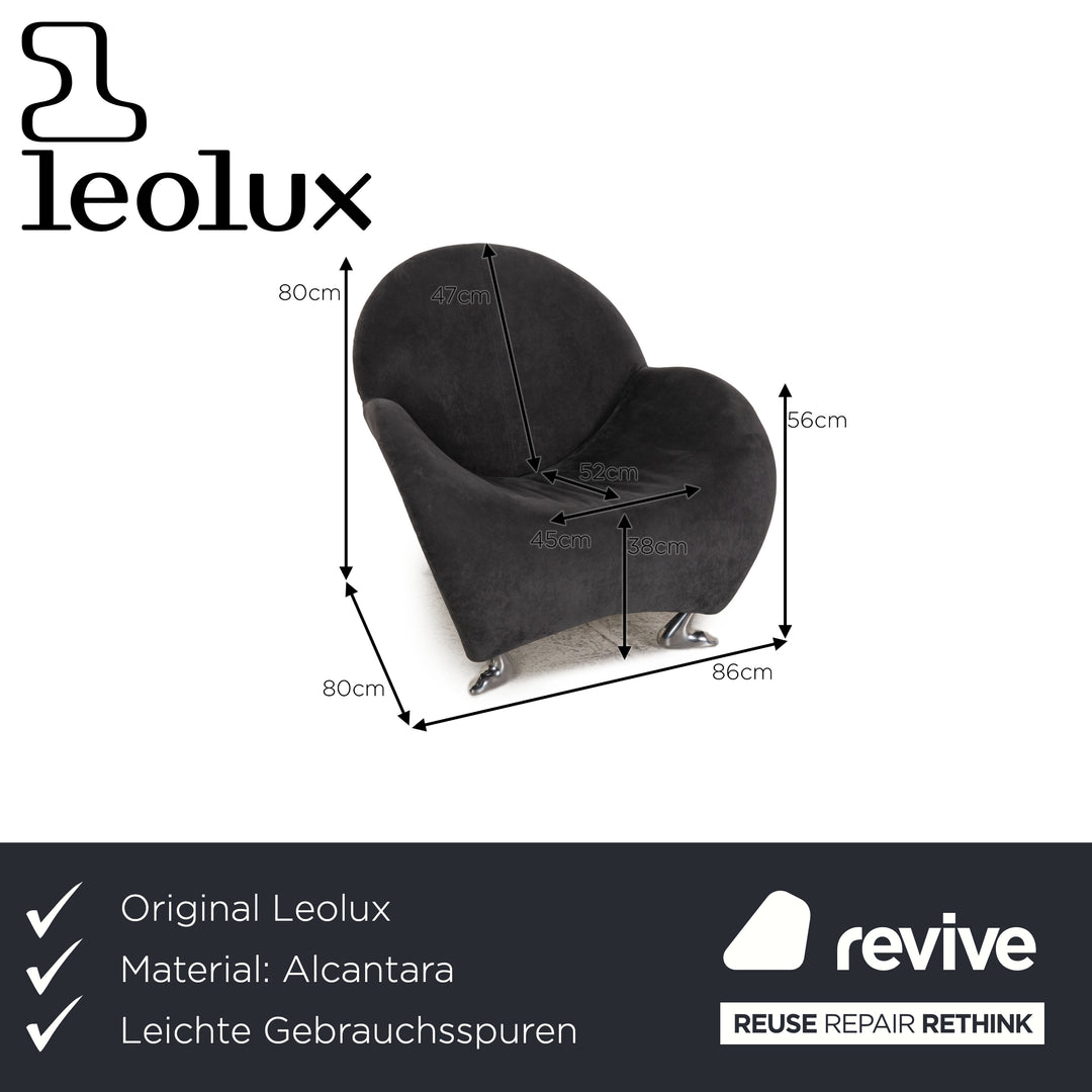 Leolux Papageno Alcantara Stoff Sessel Grau