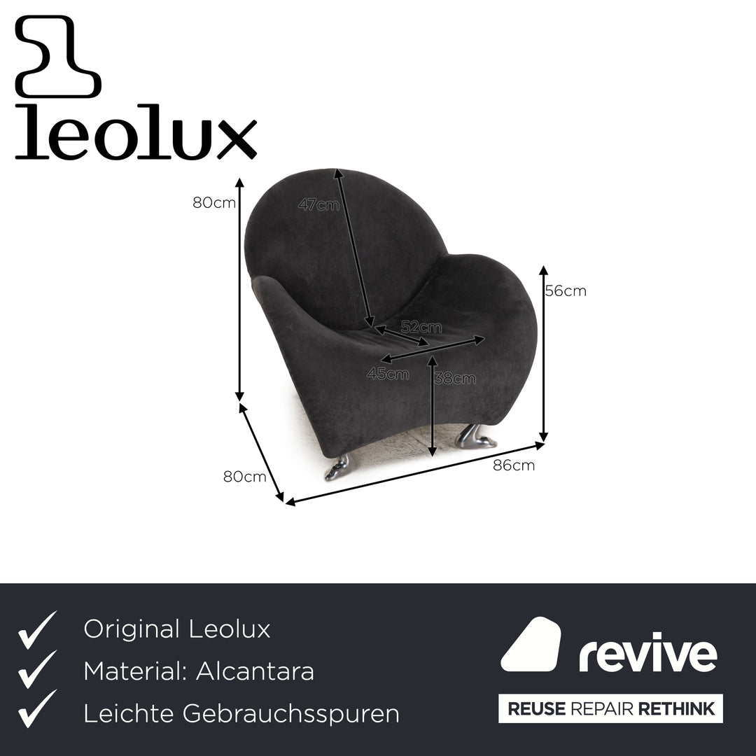 Leolux Papageno Alcantara fabric armchair grey
